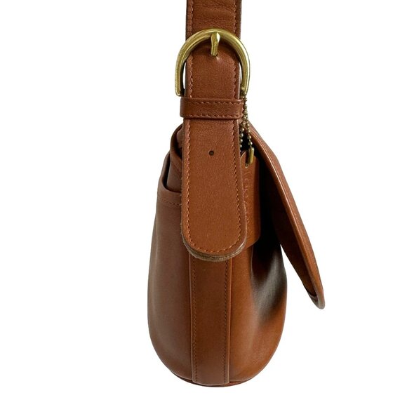 Vintage Coach FLETCHER BAG Shoulder Tan Messenger Flap 4150 COSTA RICA - Picture 4 of 16